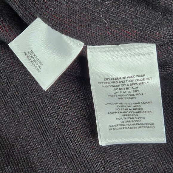 Anne Klein Cape Poncho Knit Sweater Size XL Red Full Zip Cardigan *Holes* - Picture 7 of 10